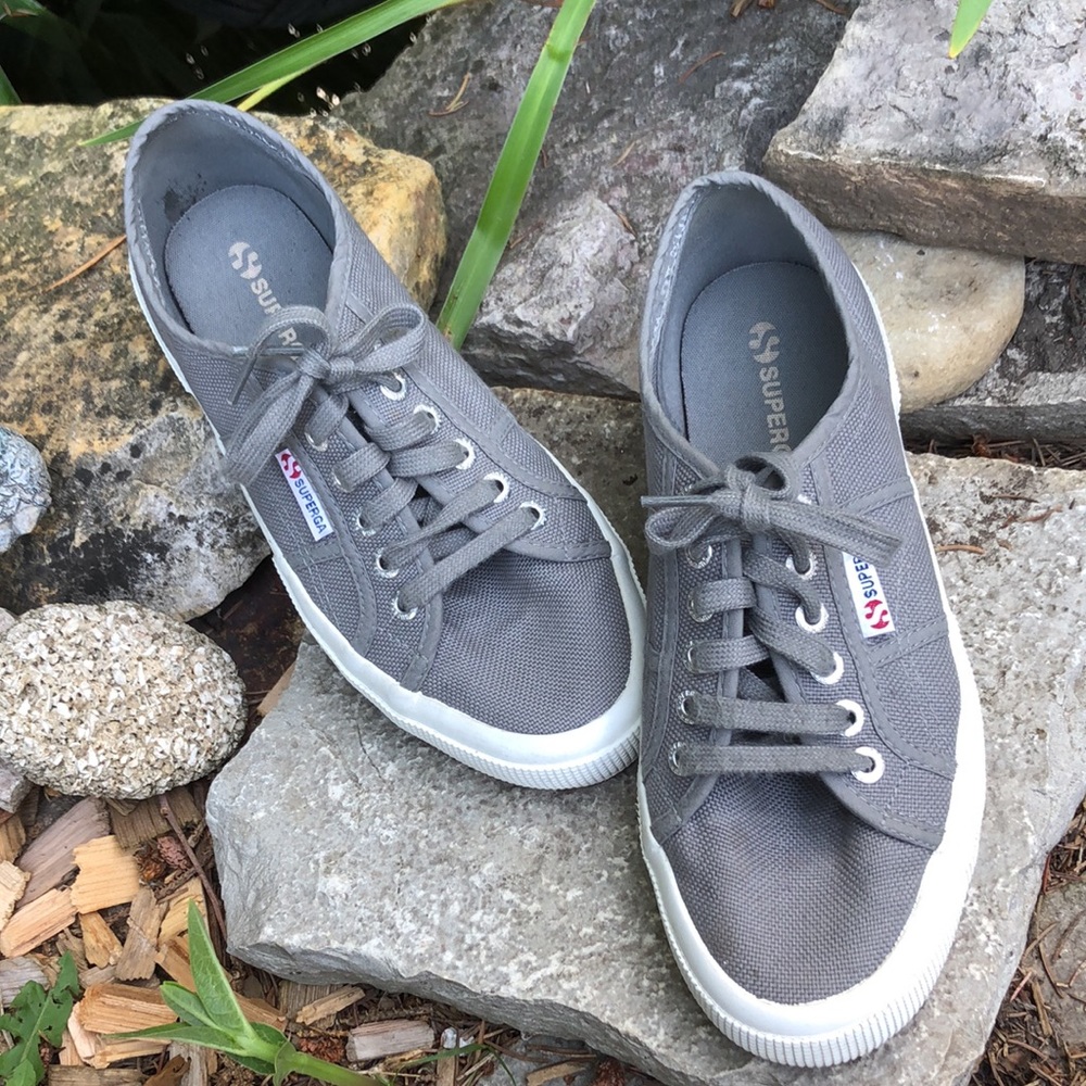 Cotton Superga Tennis Shoe-Euro Sz 39.5-Gray/White-EUC - Picture 13 of 16